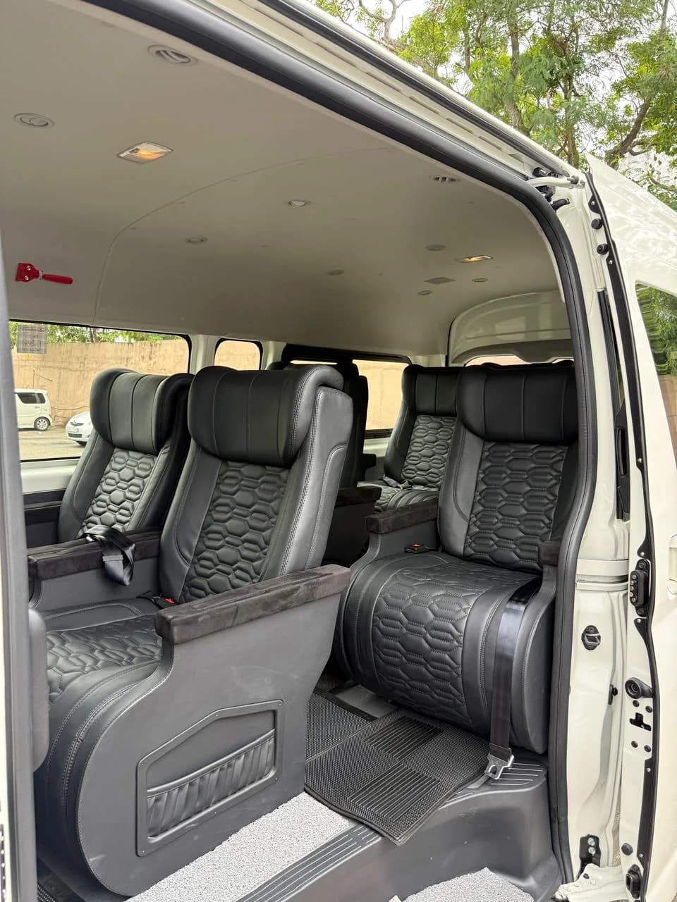 Premium van interior with individual passenger seating