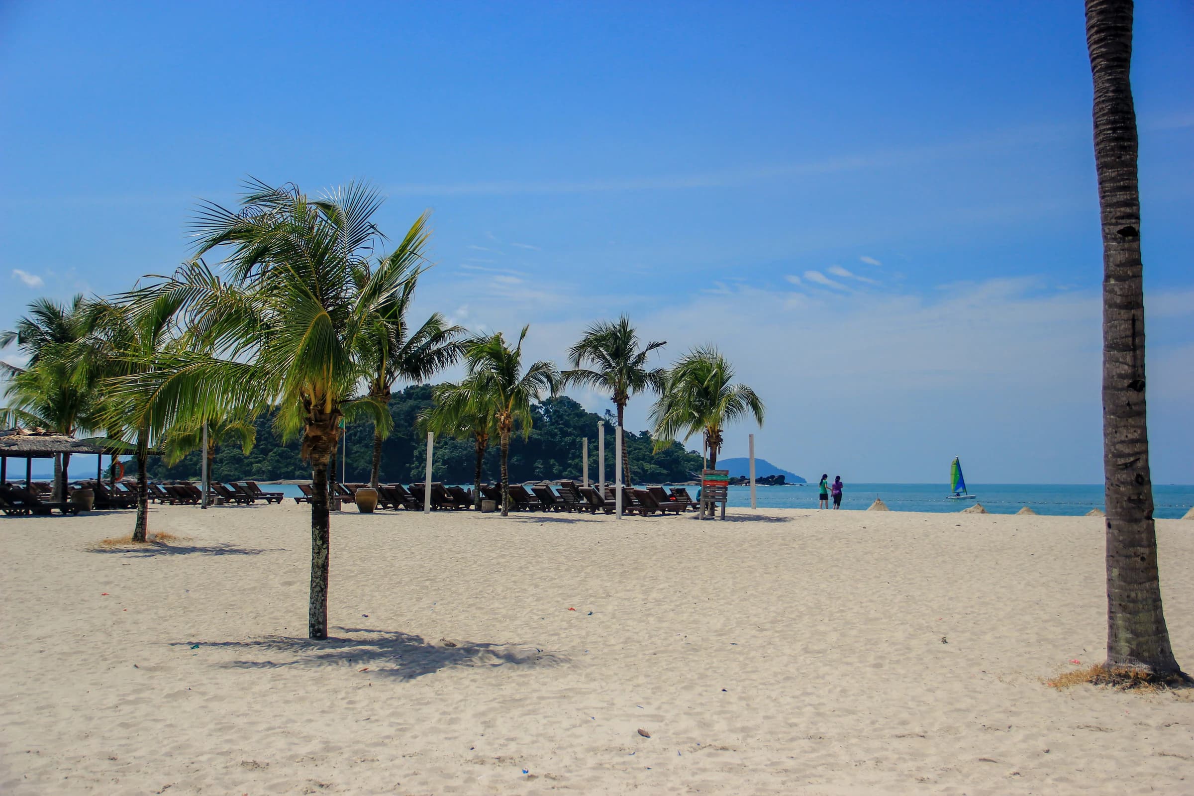 Tropical beach and forested headland in Langkawi