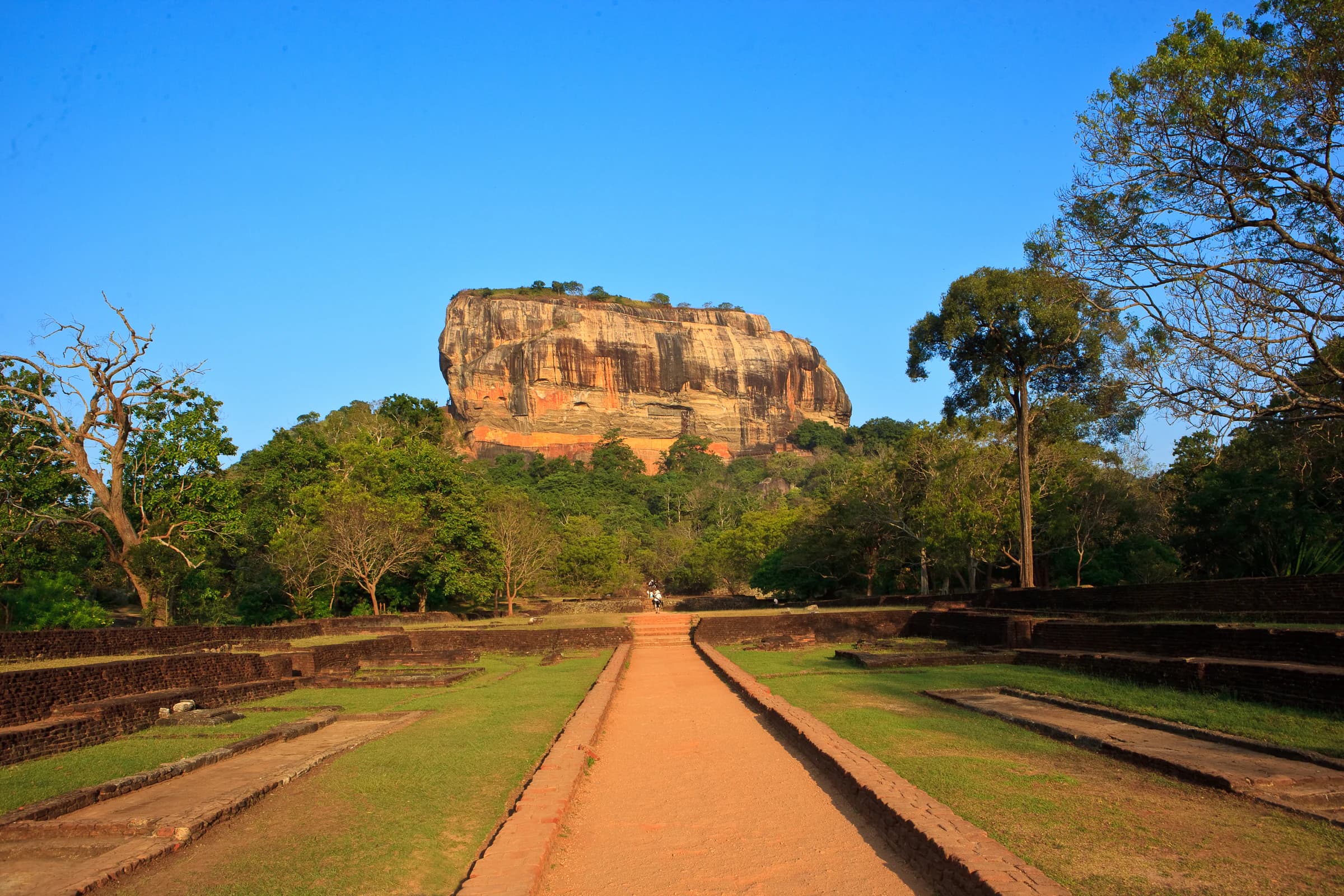 Sigiriya rock and its water gardens in Sri Lanka