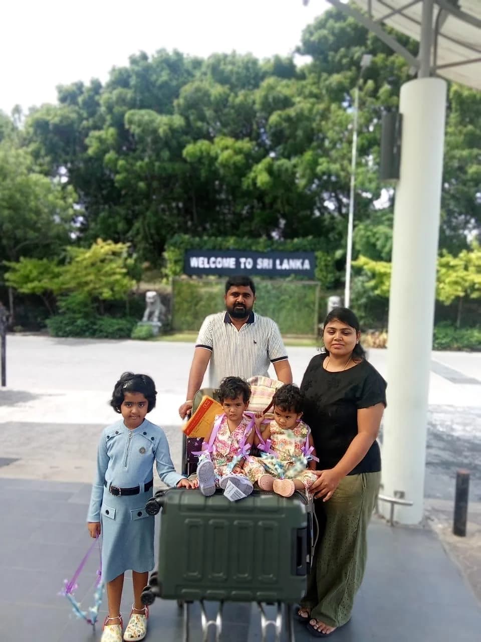 A family beginning their journey in Sri Lanka