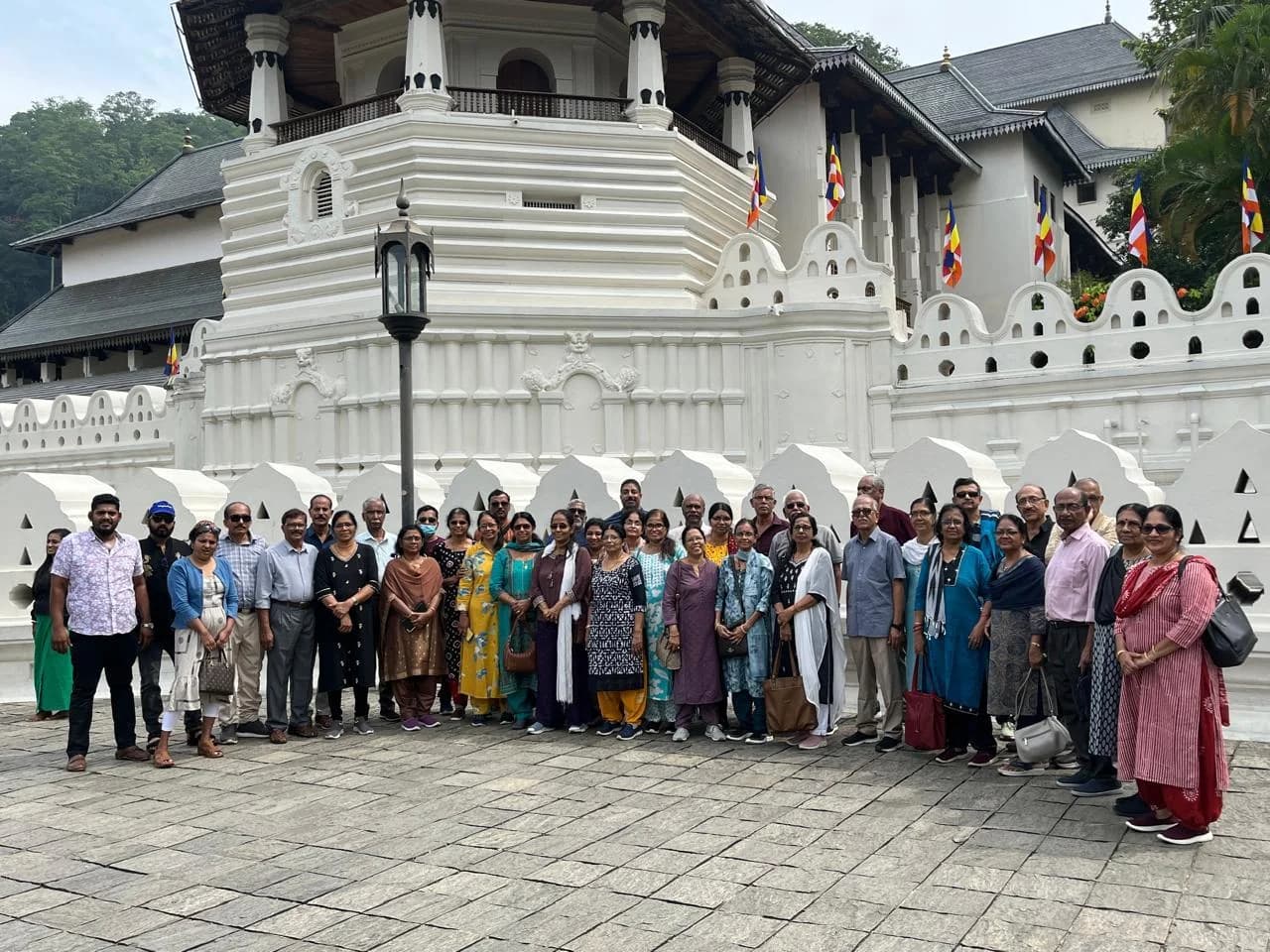 Traveller group visiting a Sri Lankan heritage site